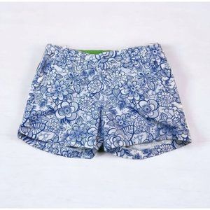Lilly Pulitzer Women's Palm Beach Fit Shorts Size 2 Blue And White